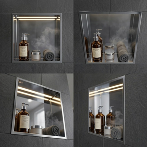 ARKO Shower Niche with LED Light Wall Insert, Bathroom Shower Storage Shelf, Chrome