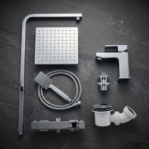 Arko Bathroom Verda Mixer Shower & Basin Mixer Tap Sets with Bath Shower Waste – Chrome