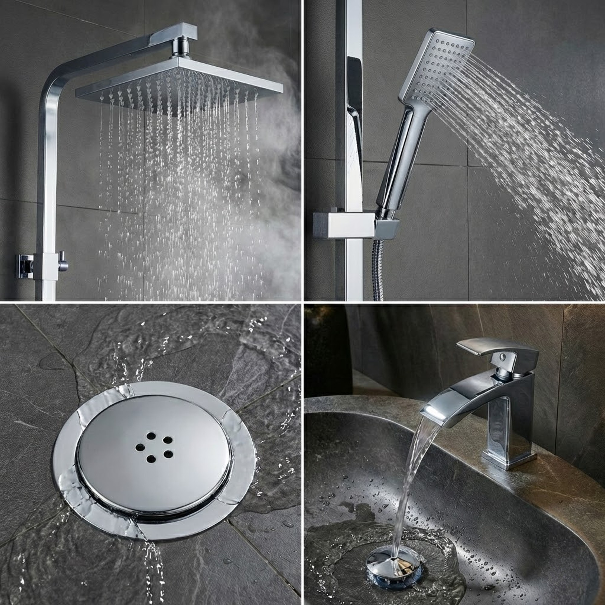 Arko Bathroom Vista Mixer Shower & Basin Mixer Tap Sets with Bath Shower Waste – Chrome
