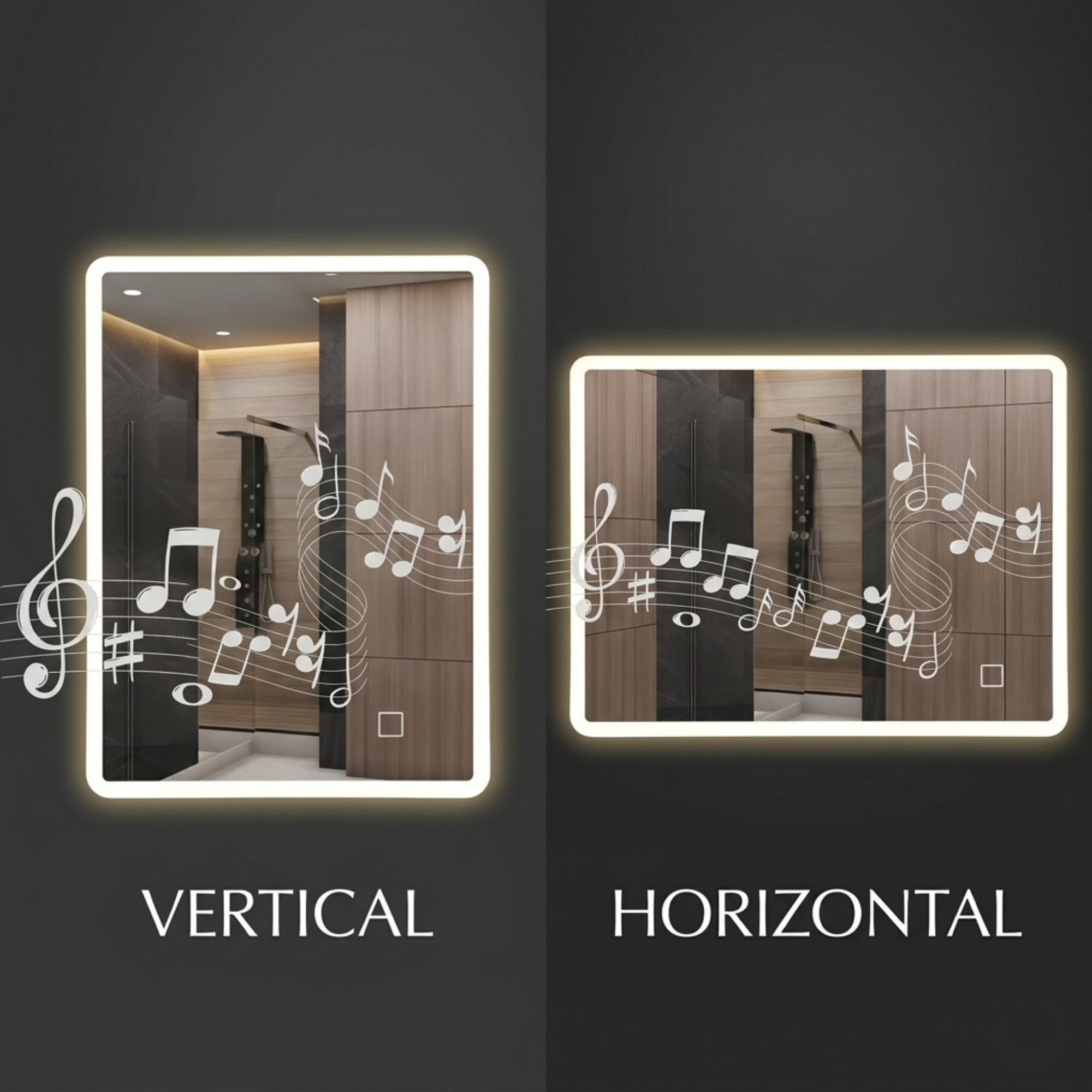 Arko 500x700mm LED Bathroom Mirror with Bluetooth Wall Mounted – Illuminated Vanity Mirror