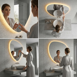 Arko Bathroom Teardrop LED Mirror with Lights 500x700mm - Wall Mounted Vanity Mirror -Bathroom mirror Illuminated LED mirror