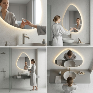 Arko Bathroom Teardrop LED Mirror with Lights 500x700mm - Wall Mounted Vanity Mirror -Bathroom mirror Illuminated LED mirror
