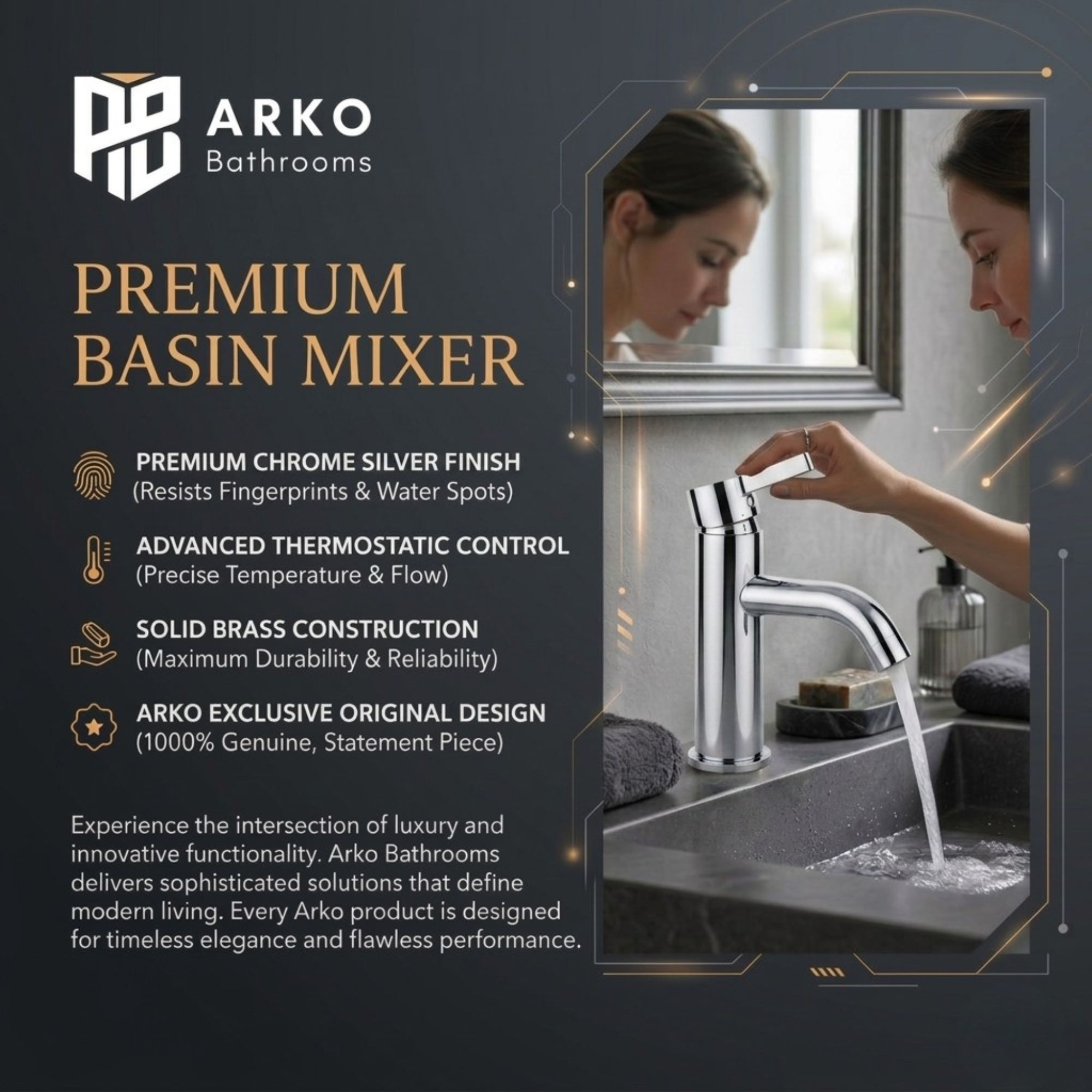 Arlo Round Basin Mixer Tap Chrome
