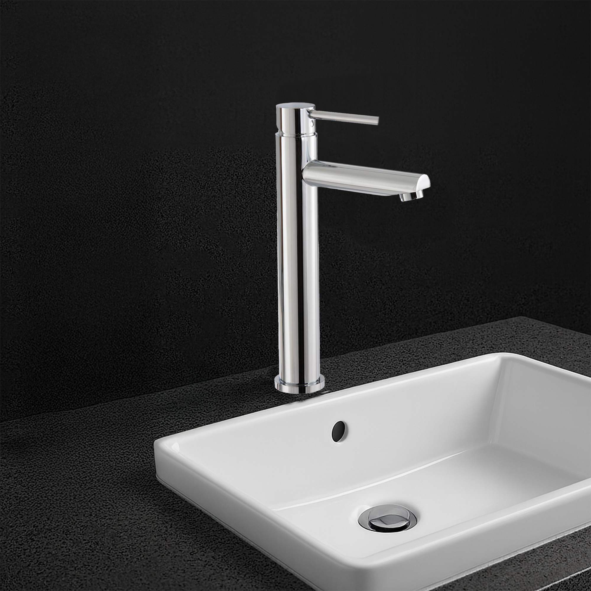 Premium Tall Chrome Basin Mixer Tap – Sleek Round Design