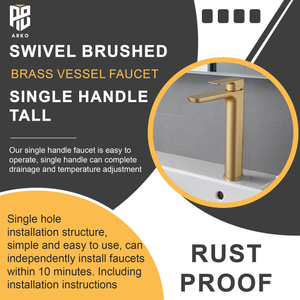 Capri Tall Basin Mixer Tap – Brushed Brass Finish