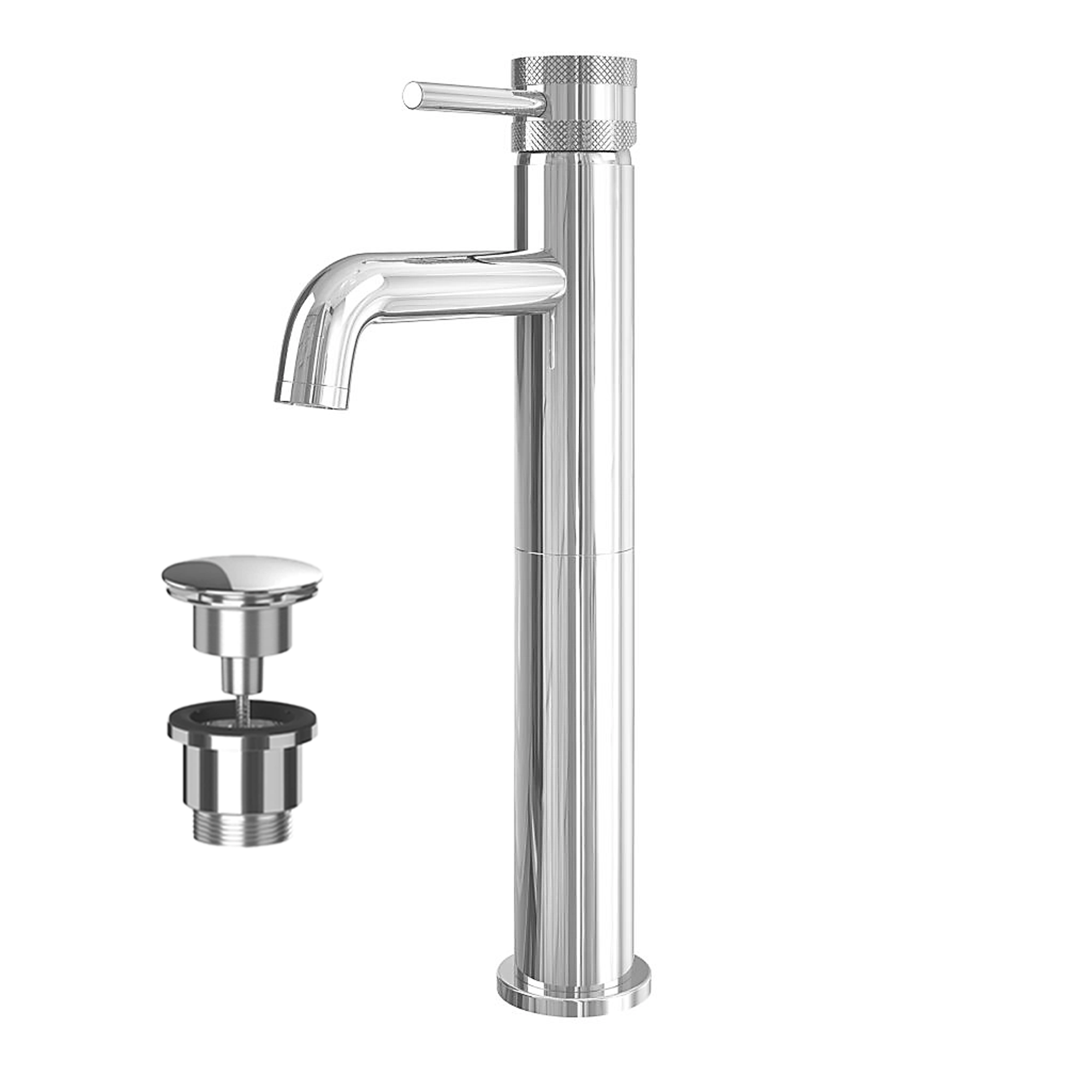 Round Tall Basin Mixer Tap Chrome Finish – Solid Brass