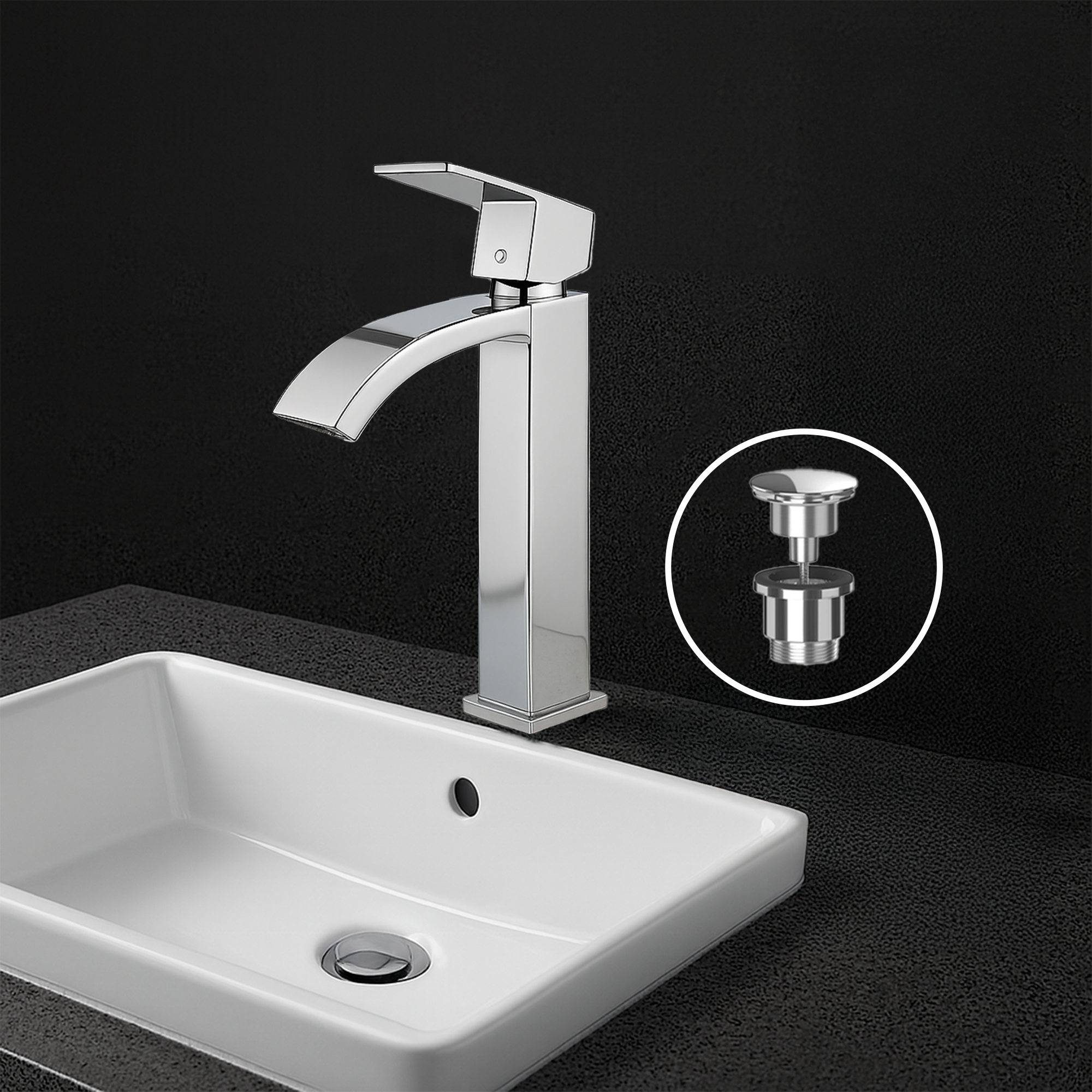 Vista Tall Basin Mixer Tap High Rise – Chrome Finish