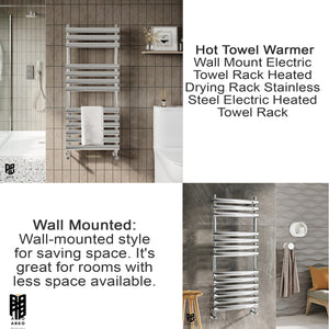 Arko Heated Towel Rail – 500 x 1200mm – Straight Bars – Chrome