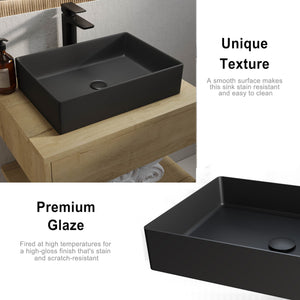 Countertop Basin – 526x346x120mm Stainless Steel – Black