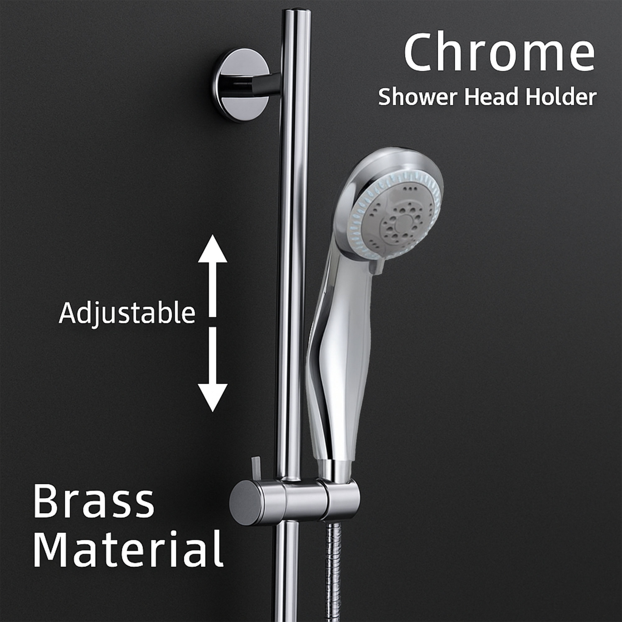Arko Thermostatic Shower Mixer with Adjustable Riser Kit Exposed Round Shower – Chrome