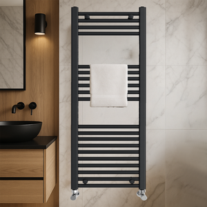 ARKO Black Heated Towel Rail 400x1200mm – Wall Mounted Ladder Radiator