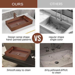 Countertop Basin, 526x346x120mm Stainless Steel – Gunmetal