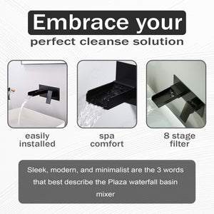 Wall Mounted Waterfall Bath Filler – Matte Black