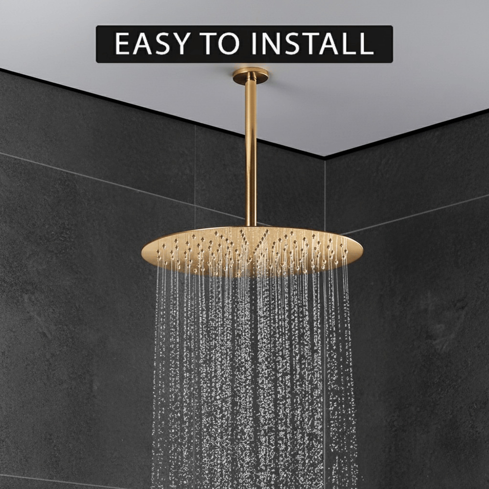 ARKO Round Concealed Thermostatic Shower Mixer 2 Dial Twin Head with Valve, Handset & Shower Waste – Brass