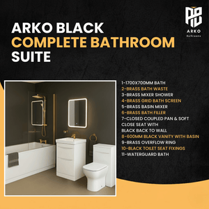 Arko Vista Complete Bathroom Suite -  Brass