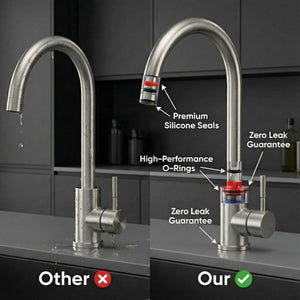 Arko Manhattan Single Lever Kitchen Sink Mixer Tap Swivel Spout - Brushed Stainless Steel