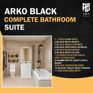 Arko Vista Complete Bathroom Suite -  Black