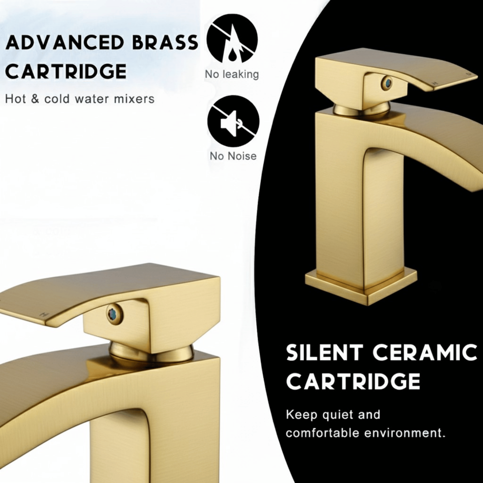Arko Bathroom Vista Mixer Shower & Basin Mixer Tap Sets with Bath Shower Waste – Brass