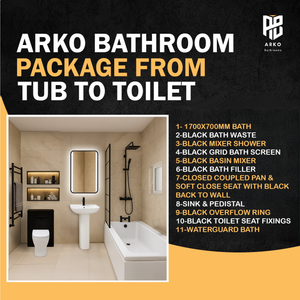 Arko Vista Complete Bathroom Suite -  Black