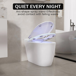 Smart Bidet Toilet with Self-Cleaning Spray – Soft Close, 430x390x370mm, White