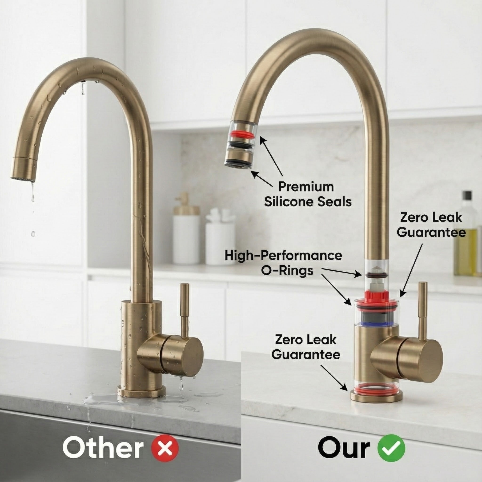 Arko Manhattan Single Lever Kitchen Sink Mixer Tap Swivel Spout - Bronze