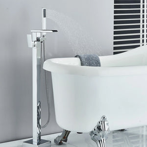 Floor-Mounted Freestanding Bath Shower Mixer – Chrome