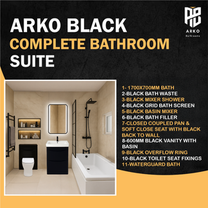 Arko Vista Complete Bathroom Suite -  Black