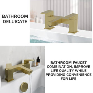Verda Modern Bath Filler Tap - Brass