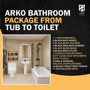 Arko Vista Complete Bathroom Suite -  Black