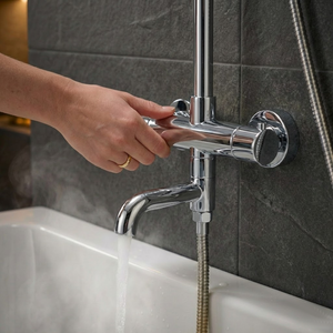 Arko Modern Round Thermostatic Shower with Filler – Chrome