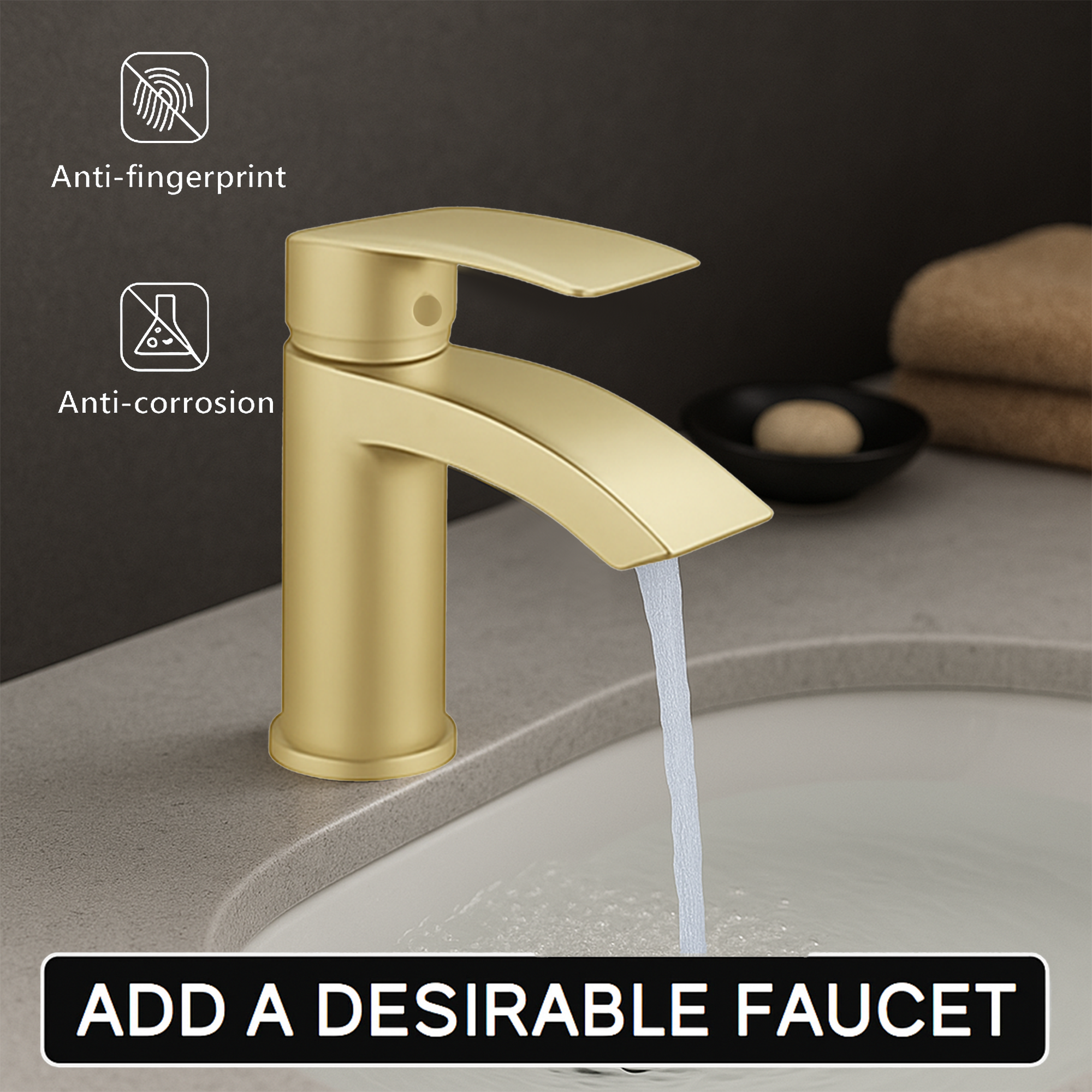 Arko Capri Basin Mixer Tap & Bath Shower Set with Bath Waste – Brass