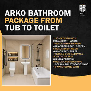 Arko Vista Complete Bathroom Suite -  Black