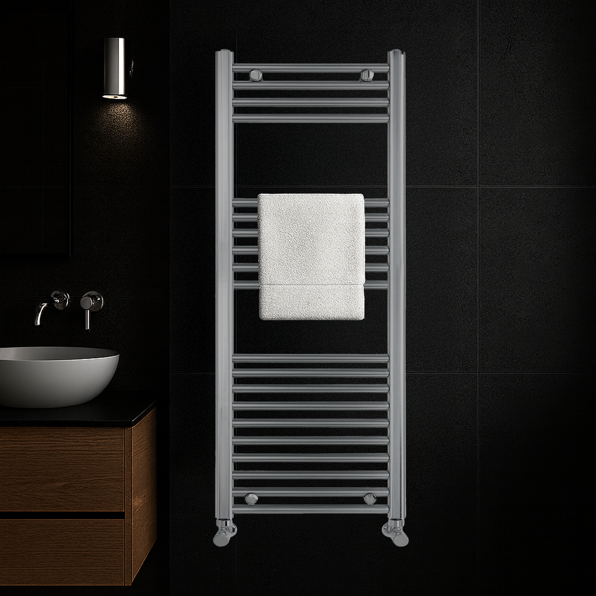 ARKO Chrome Heated Towel Rail 500x1200mm – Wall Mounted Ladder Radiator