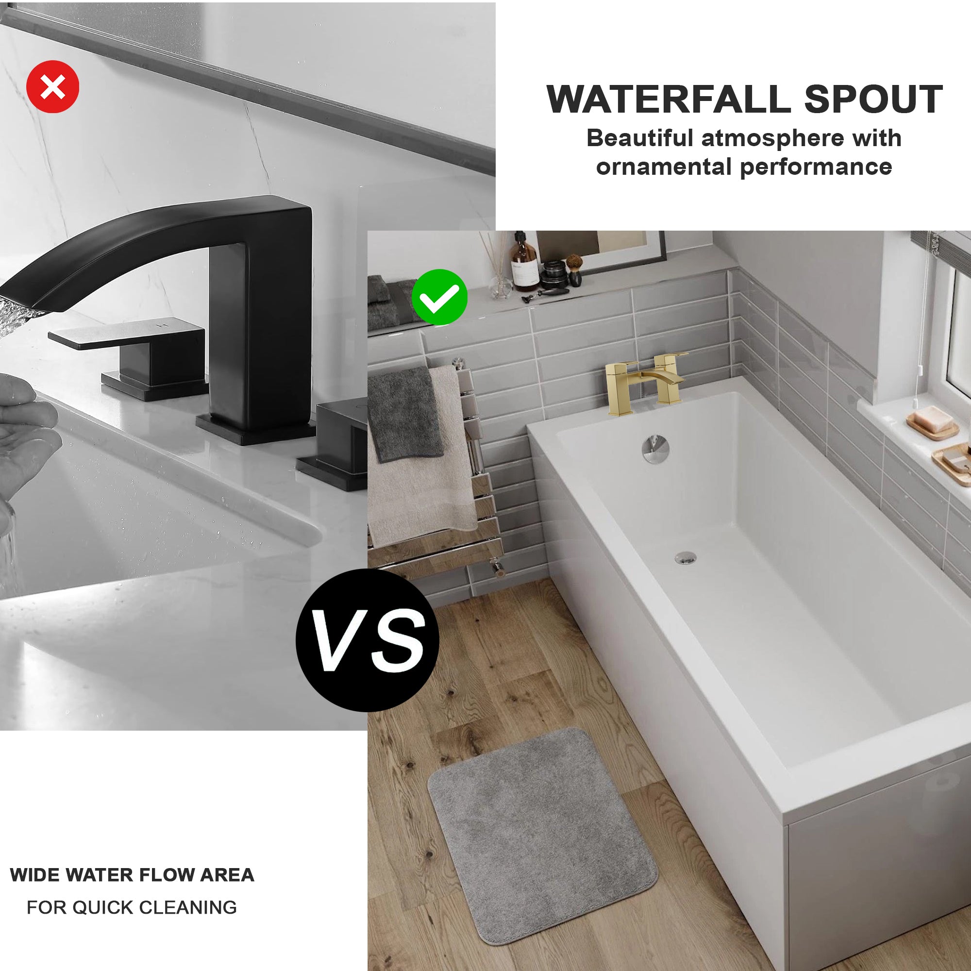 Vista Bath Filler – Brass