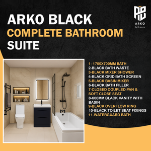 Arko Vista Complete Bathroom Suite -  Black