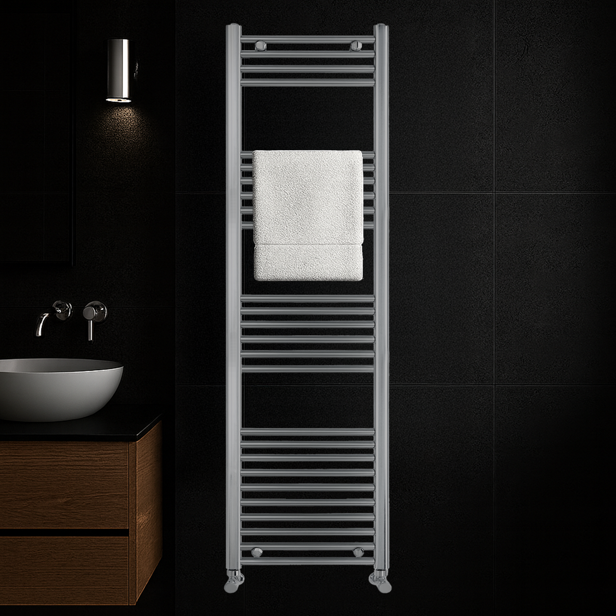 ARKO Chrome Heated Towel Rail 400x1600mm – Wall Mounted Ladder Radiator