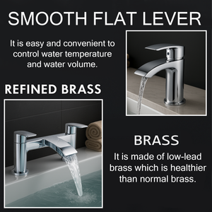 ARKO Capri Basin Mixer Tap, Bath Filler & Thermostatic Mixer Shower Set with Bath Waste – Chrome