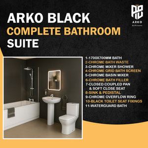 Arko Vista Complete Bathroom Suite -  Chrome