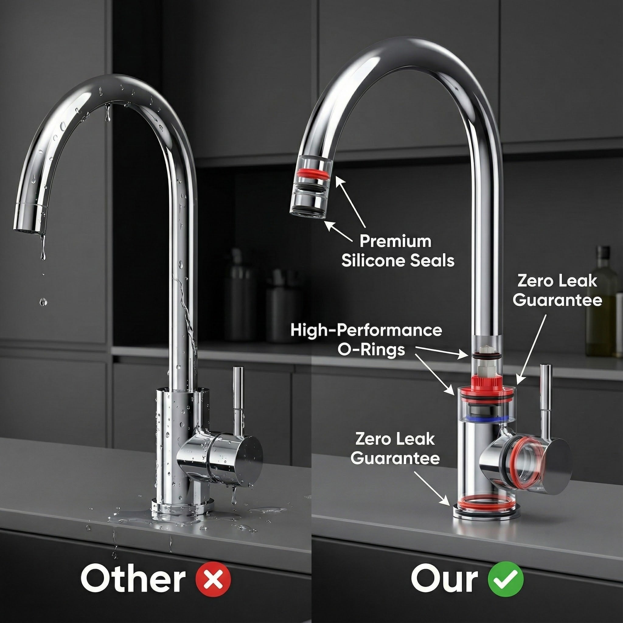 Arko Manhattan Single Lever Kitchen Sink Mixer Tap Swivel Spout - Chrome