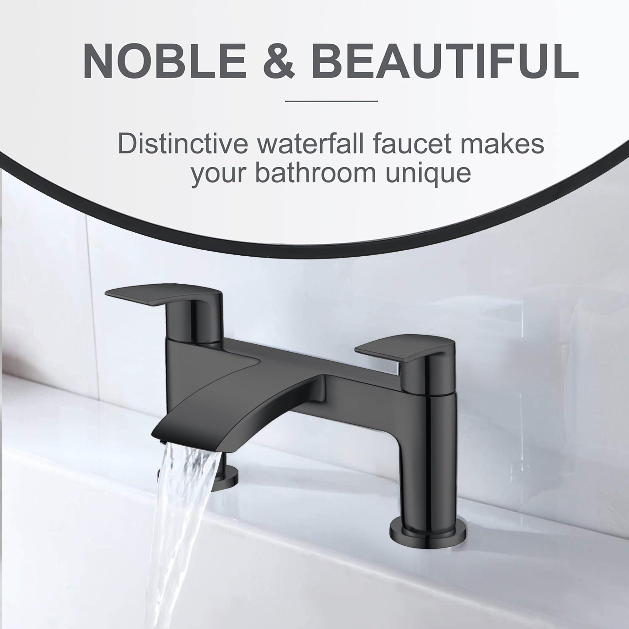 Capri Black Bath Filler Tap