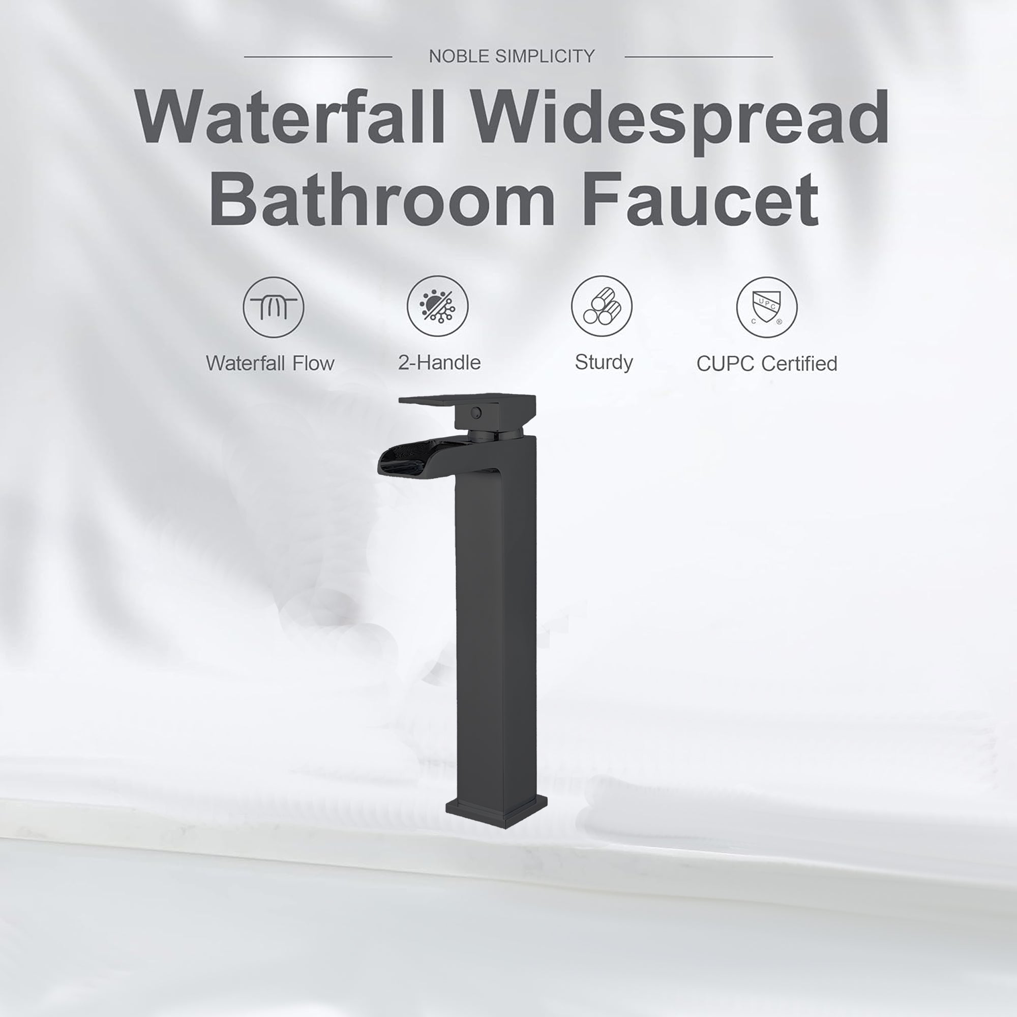 High Rise Mono Basin Mixer Tap – Black