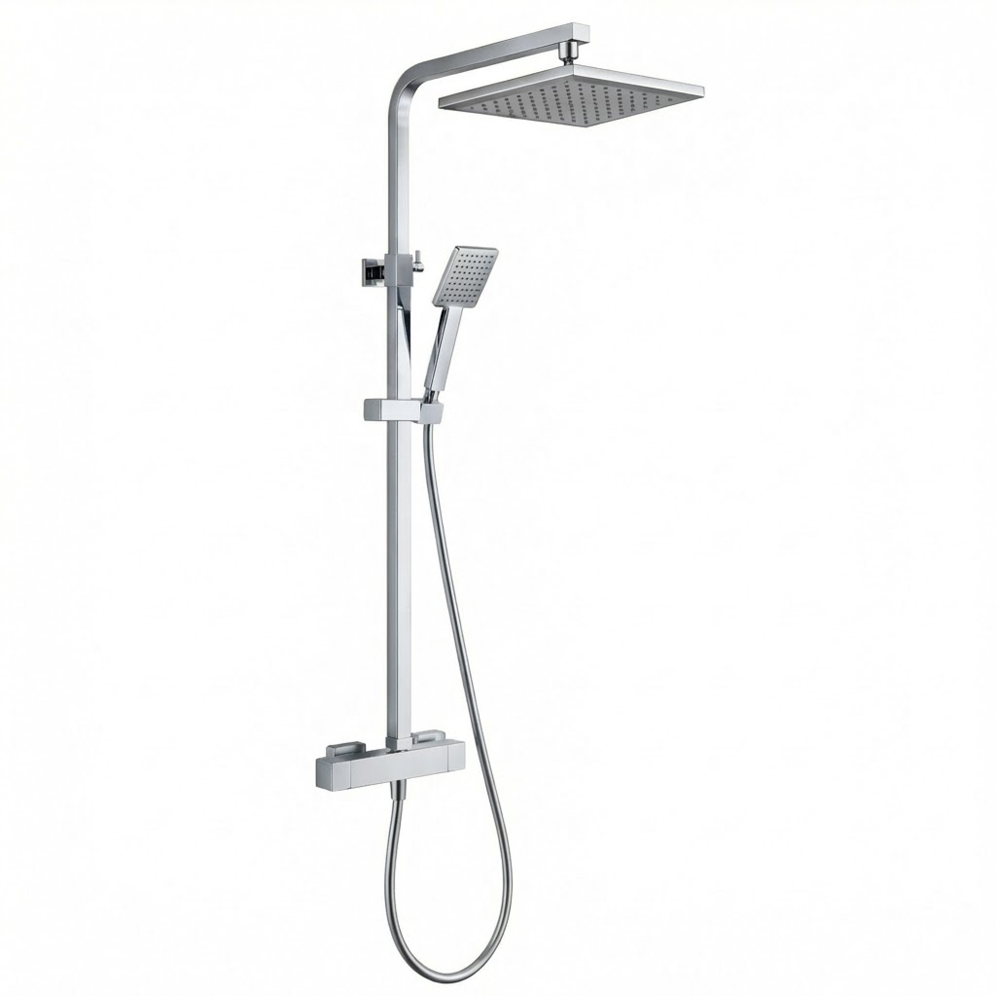 Arko Modern Square Thermostatic Shower – Chrome