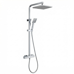 Arko Modern Square Thermostatic Shower – Chrome