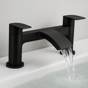 Arko Capri Bath and Basin Mixer Tap with Bath Waste Set - Black