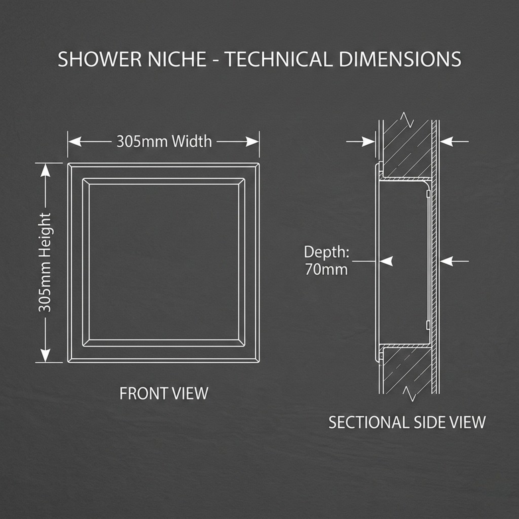 ARKO Stainless Steel Shower Niche Wall Insert, Bathroom Shower Storage Shelf, Brass
