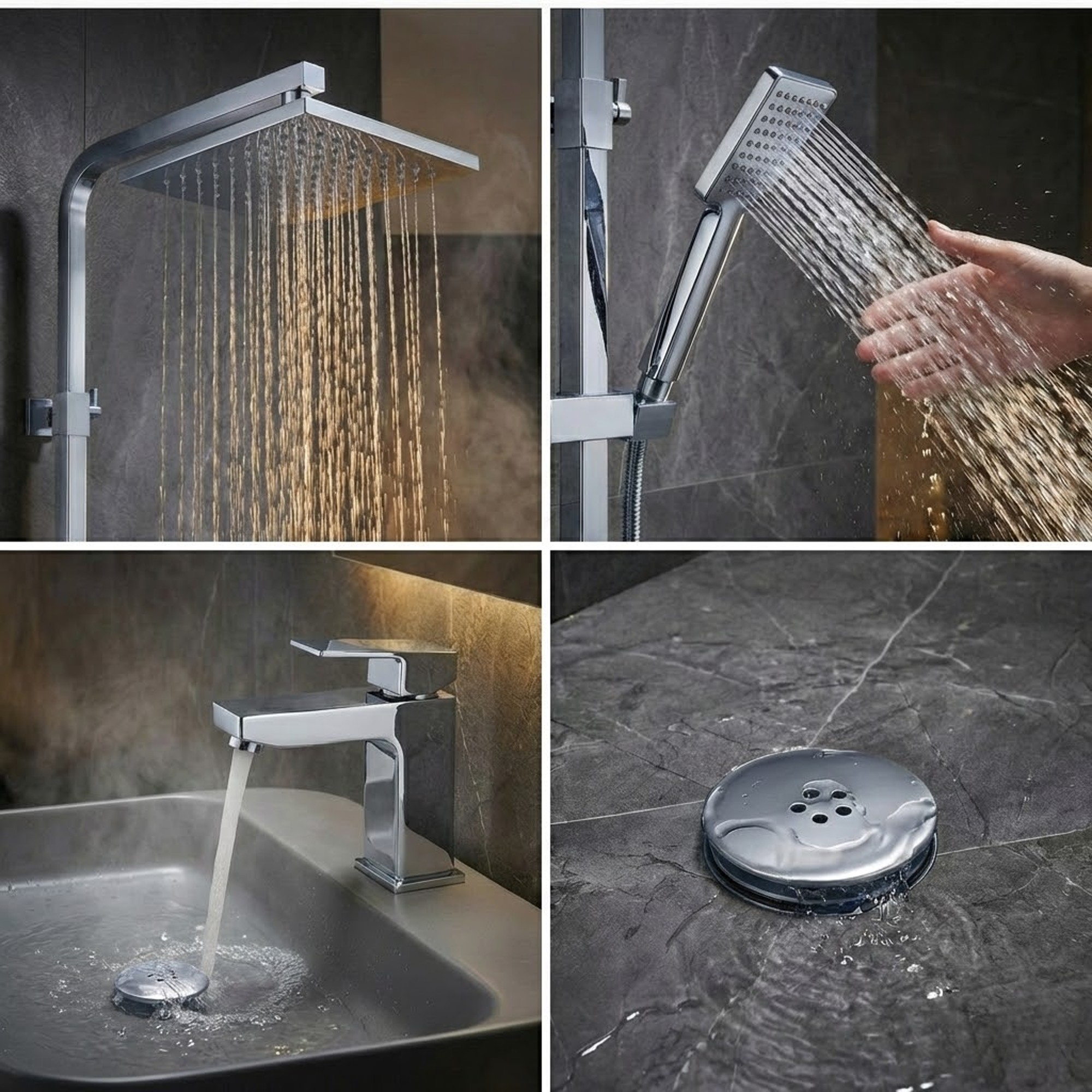 Arko Bathroom Verda Mixer Shower & Basin Mixer Tap Sets with Bath Shower Waste – Chrome