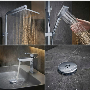 Arko Bathroom Verda Mixer Shower & Basin Mixer Tap Sets with Bath Shower Waste – Chrome