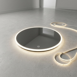 Arko Bathroom Mirror with LED Lights 600x600mm - Wall Mounted Vanity Large Round Mirror - Illuminated LED mirror