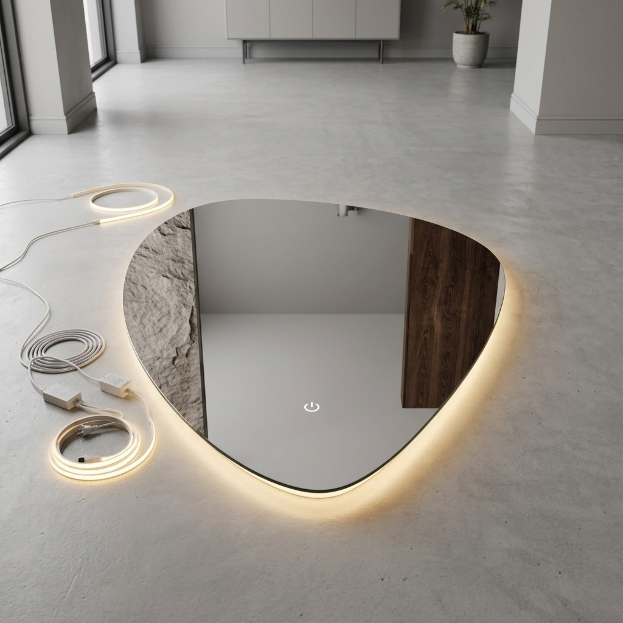 Arko Bathroom Teardrop LED Mirror with Lights 500x700mm - Wall Mounted Vanity Mirror -Bathroom mirror Illuminated LED mirror
