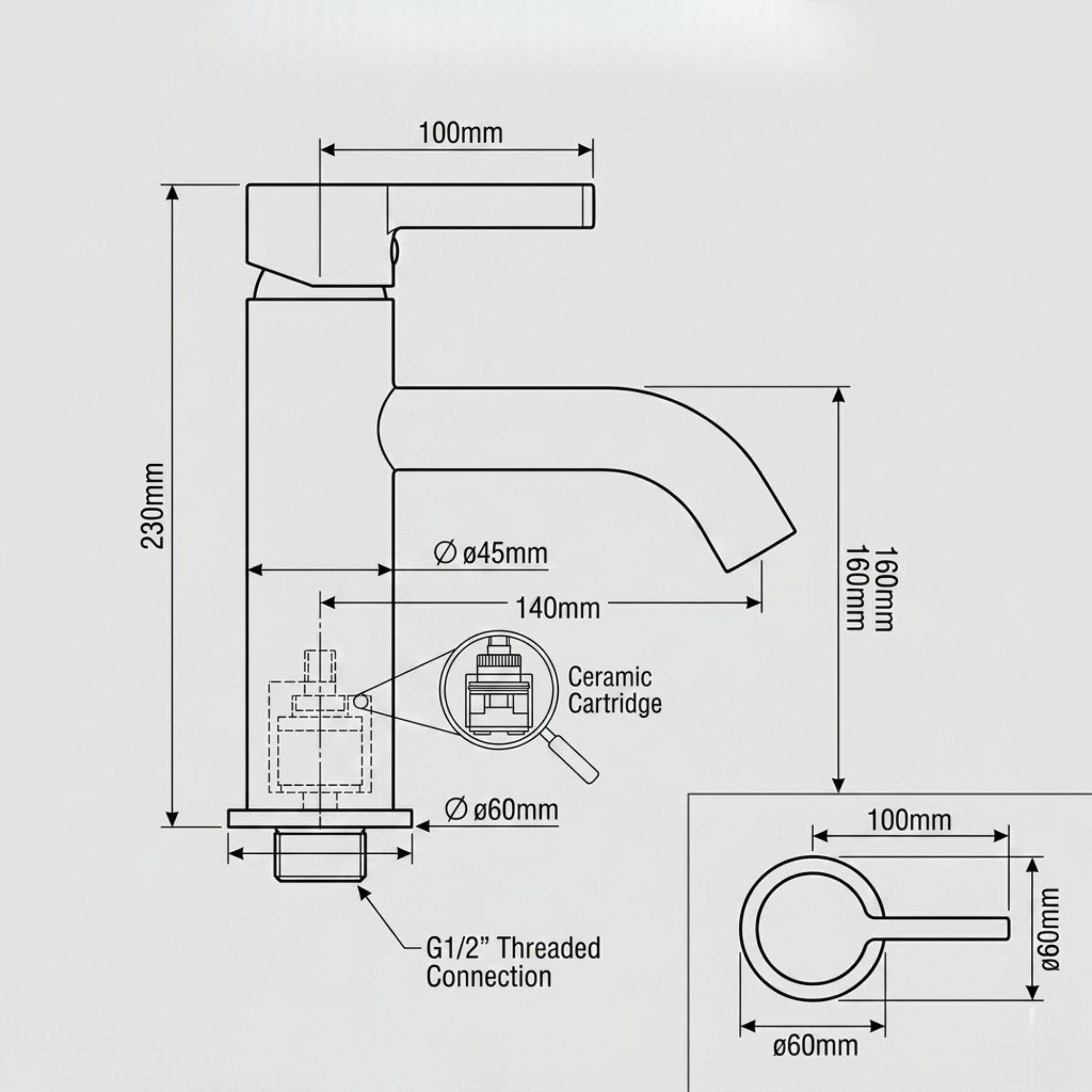 Arlo Round Basin Mixer Tap Black